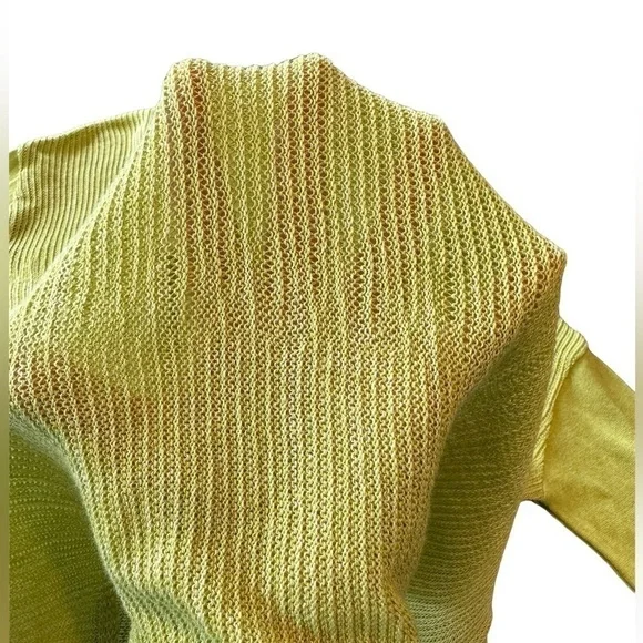 Parkhurst Sweater Semi Sheer Lime Green 100% Cotton Womens Medium - Picture 13 of 13